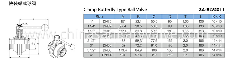 sanitary butterfly clamp ball valves